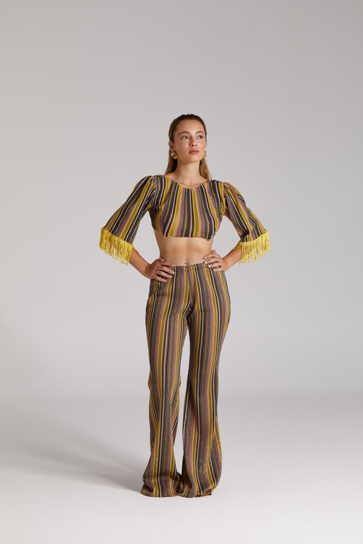 Sienna, Crop İspanyol Paça Pantolon Takım