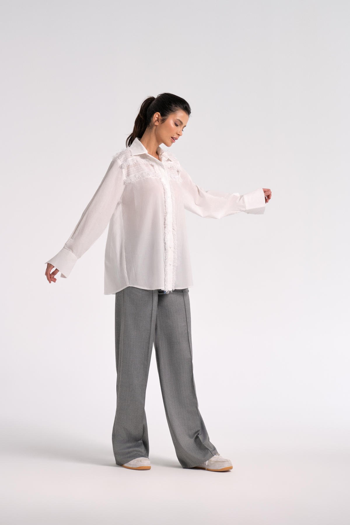 Doli Shirt, Püskül Detaylı Pamuk Gömlek